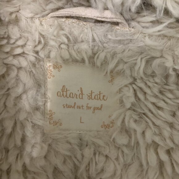 Altar’d State Jacket Large Tan Faux Suede Cottagecore Soft Moto - Picture 5 of 7